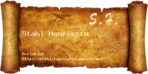 Stahl Henrietta névjegykártya